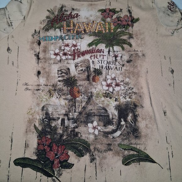 CJ Banks Hawaii Shirt Plus Size 1X Y2K Aloha Polynesian All Over Print Tiki - Picture 12 of 16